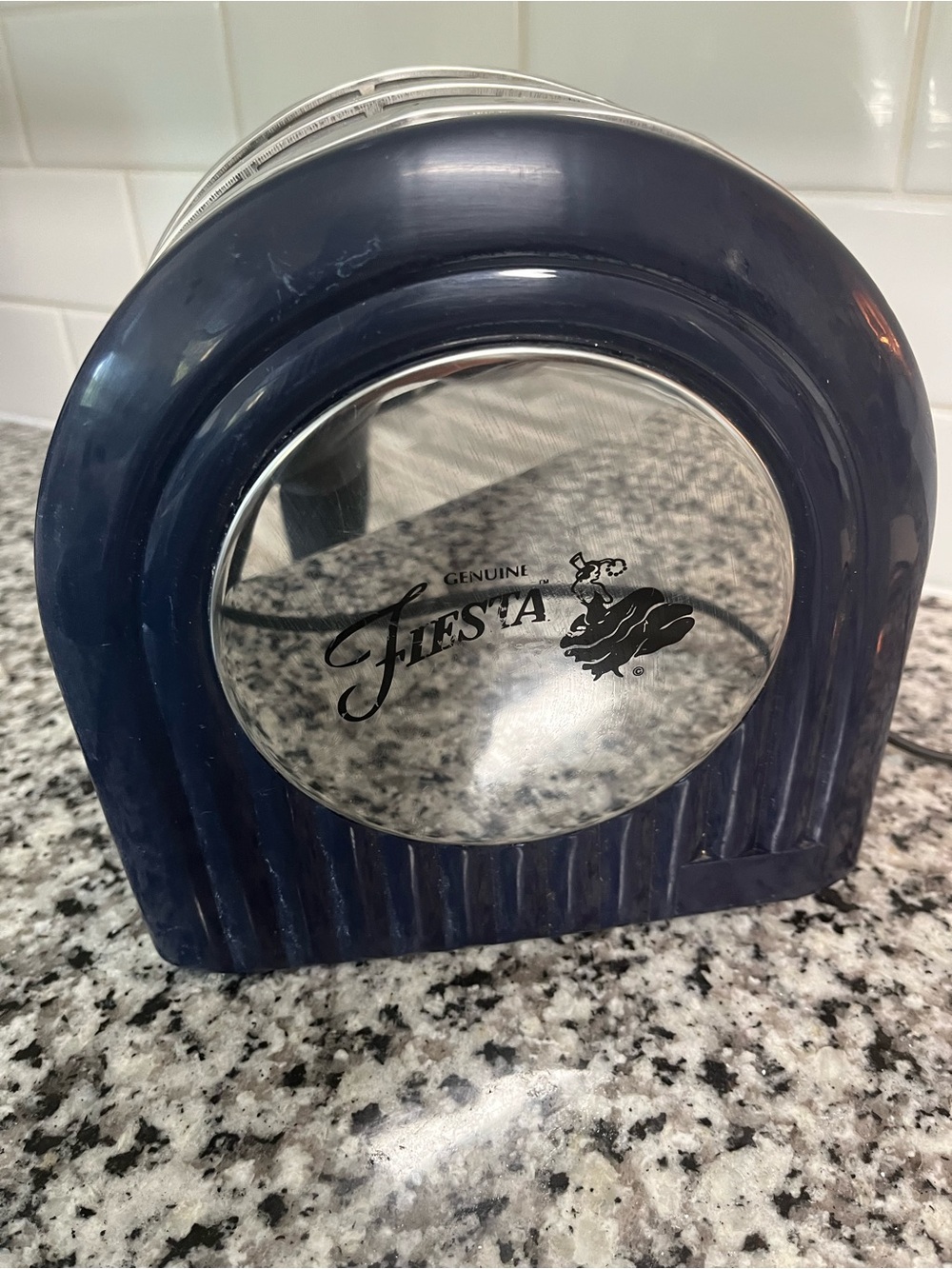 Fiesta Navy Blue Mirrored Toaster